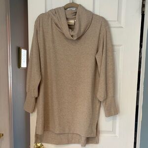 Anthropologie Taupe Cowl Neck Sweater